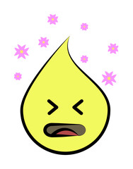 Poster - emoji stress icon. Element of colored emoji icon for mobile concept and web apps. Cartoon emoji stress icon can be used for web and mobile