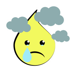 Aufkleber - emoji worried icon. Element of colored emoji icon for mobile concept and web apps. Cartoon emoji worried icon can be used for web and mobile