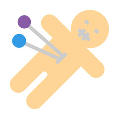 Aufkleber - Voodoo doll esoteric icon. Simple color elements of esoteric icons for ui and ux, website or mobile application