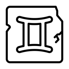 Poster - Zodiac Gemini icon. Simple line, outline elements of esoteric icons for ui and ux, website or mobile application