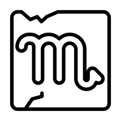 Poster - Zodiac Scorpio icon. Simple line, outline elements of esoteric icons for ui and ux, website or mobile application