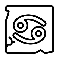 Poster - Zodiac cancer icon. Simple line, outline elements of esoteric icons for ui and ux, website or mobile application