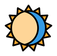 Aufkleber - moon sun icon. simple color with outline elements of esoteric icons for ui and ux, website or mobile