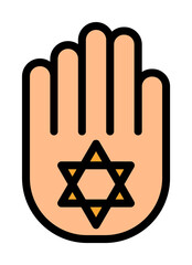 Poster - Hand esoteric icon. Simple color with outline elements of esoteric icons for ui and ux, website or mobile application