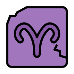 Aufkleber - Aries zodiac icon. Simple color with outline elements of esoteric icons for ui and ux, website or mobile application
