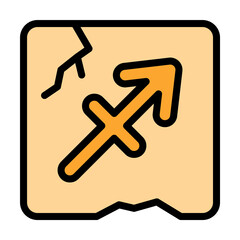 Aufkleber - Zodiac Sagittarius icon. Simple color with outline elements of esoteric icons for ui and ux, website or mobile application