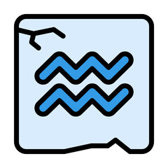 Aufkleber - Zodiac Aquarius icon. Simple color with outline elements of esoteric icons for ui and ux, website or mobile application