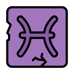 Aufkleber - Zodiac Pisces icon. Simple color with outline elements of esoteric icons for ui and ux, website or mobile application