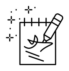 Aufkleber - Notebook paper autograph icon. Element of famous