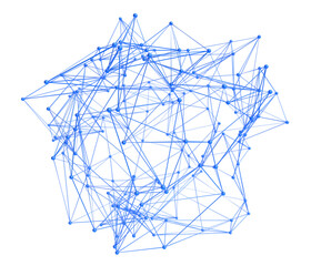 Poster - Abstract blue structure, 3d render