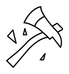 Aufkleber - Axe, firefighter icon. Element of firefighter icon. Thin line icon for website design and development, app development