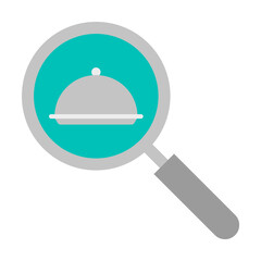 Poster - Food delivery, cloche, eat, food, restaurant search color icon