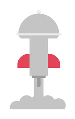 Poster - Food delivery, cloche, eat, food, restaurant rocket color icon
