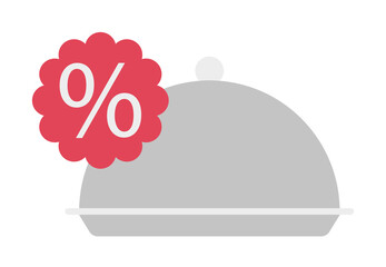 Poster - Discount, eat, food, restaurant color icon