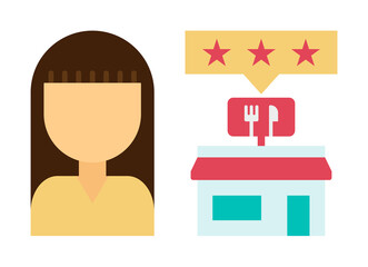 Poster - food, rating, restaurant, review color icon