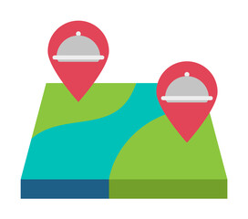 Aufkleber - Food delivery, eat, food, location, map, pin restaurant color icon