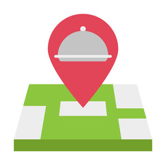 Aufkleber - Food delivery, eat, food, location, map, pin restaurant color icon