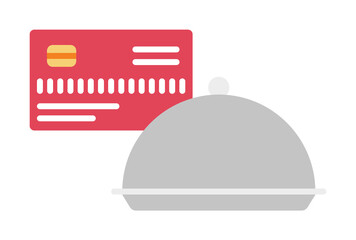 Poster - card, cloche, credit, food color icon