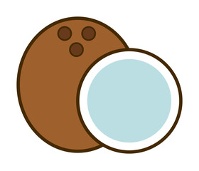 Poster - coconut colored icon. Element of fruits and vegetables icon for mobile concept and web apps. Colored coconut icon can be used for web and mobile. Premium icon