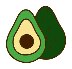 Aufkleber - avocado colored icon. Element of fruits and vegetables icon for mobile concept and web apps. Colored avocado icon can be used for web and mobile. Premium icon