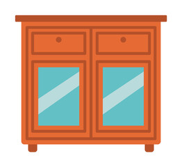 Poster - chest of drawers flat icon. Element of furniture colored icon for mobile concept and web apps. Detailed chest of drawers flat icon can be used for web and mobile. Premium icon