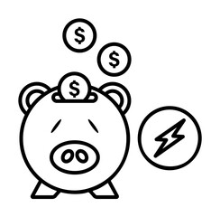 Poster - Piggy bag icon. Element of future business icon