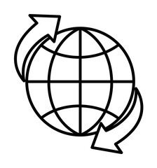 Aufkleber - World transport icon. Element of global logistics icon for mobile concept and web apps. Thin line World transport icon can be used for web and mobile