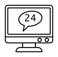 Aufkleber - 24 hours icon. Element of global logistics icon for mobile concept and web apps. Thin line 24 hours icon can be used for web and mobile