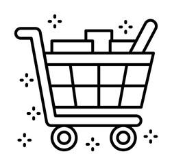 Aufkleber - Trolley products icon. Simple line, outline of grocery icons for ui and ux, website or mobile application