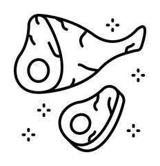 Aufkleber - Ham leg pie icon. Simple line, outline of grocery icons for ui and ux, website or mobile application
