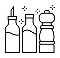 Aufkleber - Condiments bottles icon. Simple line, outline of grocery icons for ui and ux, website or mobile application