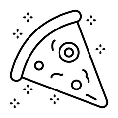 Aufkleber - Piece pizza icon. Simple line, outline of grocery icons for ui and ux, website or mobile application