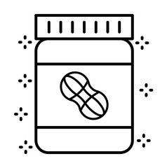 Poster - Label peanuts butter icon. Simple line, outline of grocery icons for ui and ux, website or mobile application