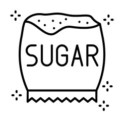 Poster - Sugar package icon. Simple line, outline of grocery icons for ui and ux, website or mobile application