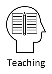 Poster - Human, book, pen in mind icon. Element of human mind with name icon. Thin line icon for website design and development, app development. Premium icon