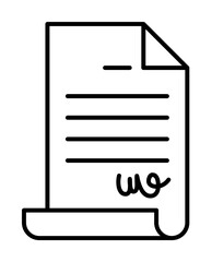 Aufkleber - contract, document, paper icon. Element of Human resources for mobile concept and web apps illustration. Thin line icon for website design and development, app development