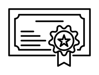 Aufkleber - certificate, contract, degree icon. Element of Human resources for mobile concept and web apps illustration. Thin line icon for website design and development, app development