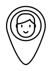Aufkleber - location, user, place, map icon. Element of Human resources for mobile concept and web apps illustration. Thin line icon for website design and development, app development