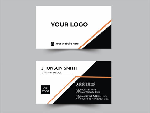 Double-sided creative business card template.Portrait and landscape orientation. Horizontal and vertical layout.
 Personal visiting card with company logo. Vector illustration