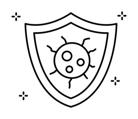 Aufkleber - Shield, bacteria icon. Simple line, outline elements of hygiene icons for ui and ux, website or mobile application