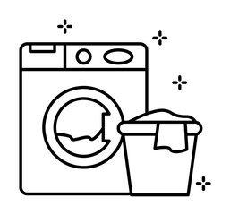 Aufkleber - Washing machine, clothes icon. Simple line, outline elements of hygiene icons for ui and ux, website or mobile application