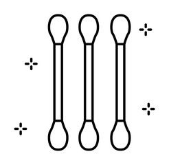 Aufkleber - Cotton buds, hygiene icon. Simple line, outline elements of hygiene icons for ui and ux, website or mobile application