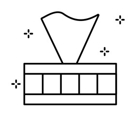 Poster - Napkins, box icon. Simple line, outline elements of hygiene icons for ui and ux, website or mobile application