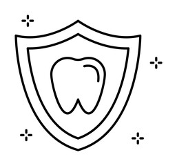 Aufkleber - Shield, tooth icon. Simple line, outline elements of hygiene icons for ui and ux, website or mobile application