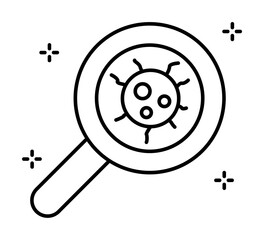 Aufkleber - Magnifier, bacteria icon. Simple line, outline elements of hygiene icons for ui and ux, website or mobile application
