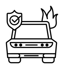 Poster - insurance, accident insurance, car, shield icon. Element of insurance icon. Thin line icon for website design and development, app development. Premium icon
