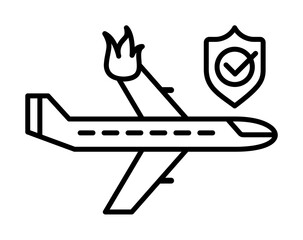 Poster - insurance, accident insurance, air, shield icon. Element of insurance icon. Thin line icon for website design and development, app development. Premium icon