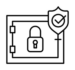 Aufkleber - safe, insurance, protection, shield icon. Element of insurance icon. Thin line icon for website design and development, app development. Premium icon