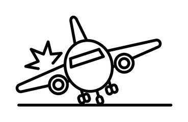 Aufkleber - fly, crash, insurance icon. Element of insurance icon. Thin line icon for website design and development, app development. Premium icon