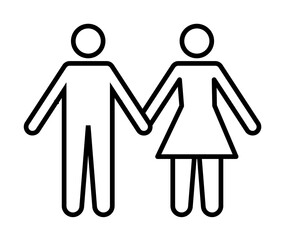 Poster - Man and woman line icon. Element of insurance sign for mobile concept and web apps. Thin line Man and woman icon can be used for web and mobile. Premium icon